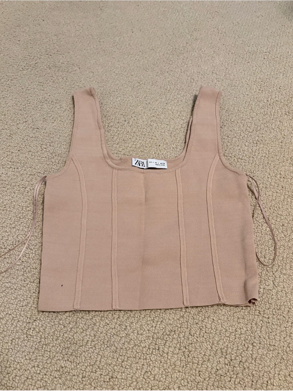 Zara Nude Knit Tank Top
